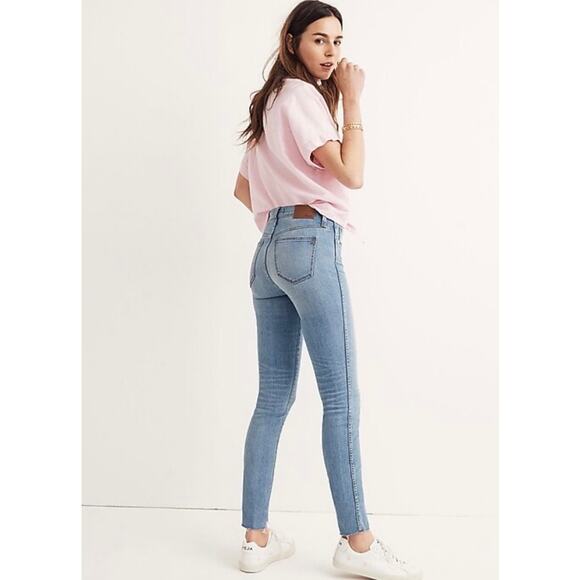 Madewell 9" in High Rise Skinny Seamed Step Hem Edition Raw Blue Jeans sz 25 NEW - Picture 2 of 12